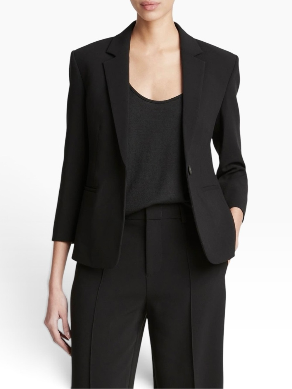 Vince Black Single-Button Blazer